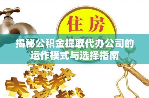 玛家揭秘公积金提取代办公司的运作模式与选择指南