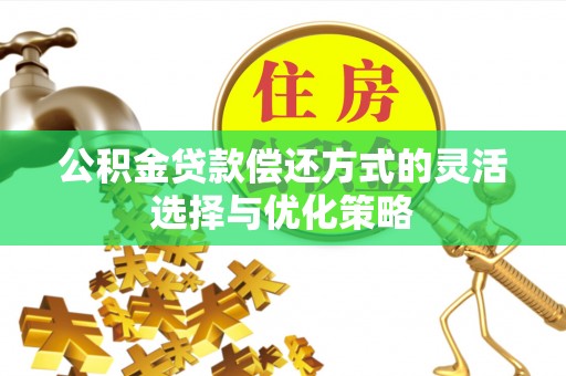 玛家公积金贷款偿还方式的灵活选择与优化策略