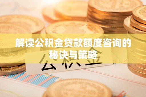 玛家解读公积金贷款额度咨询的秘诀与策略