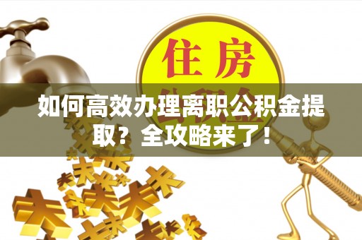 玛家如何高效办理离职公积金提取？全攻略来了！
