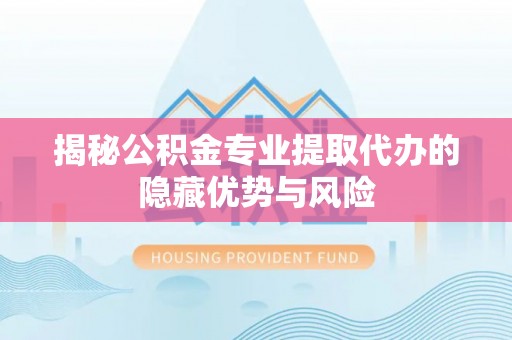 玛家揭秘公积金专业提取代办的隐藏优势与风险