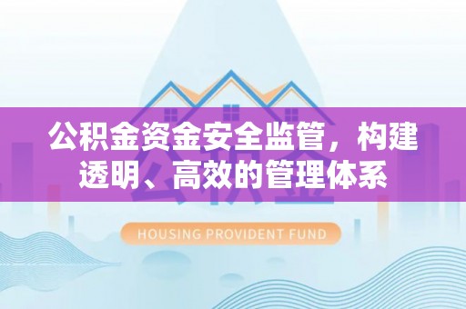 玛家公积金资金安全监管，构建透明、高效的管理体系