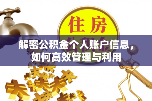 玛家解密公积金个人账户信息，如何高效管理与利用