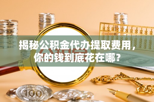 玛家揭秘公积金代办提取费用，你的钱到底花在哪？