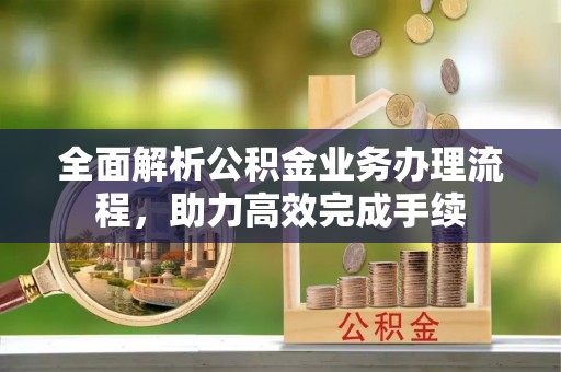 玛家全面解析公积金业务办理流程，助力高效完成手续