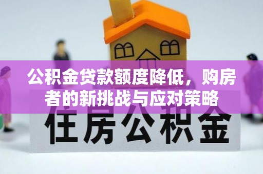 玛家公积金贷款额度降低，购房者的新挑战与应对策略