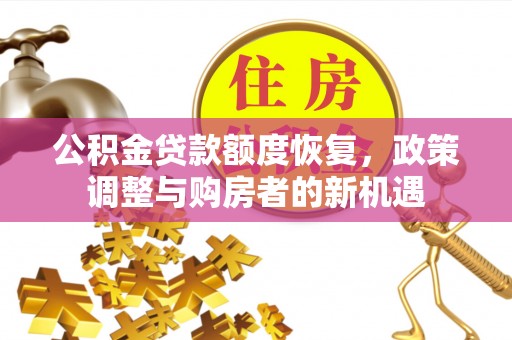 玛家公积金贷款额度恢复，政策调整与购房者的新机遇