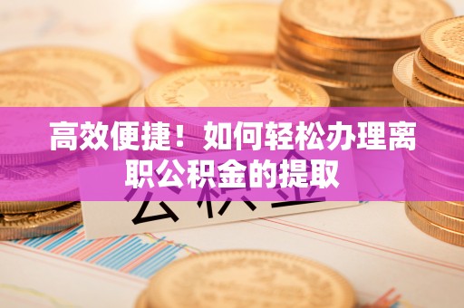 玛家高效便捷！如何轻松办理离职公积金的提取